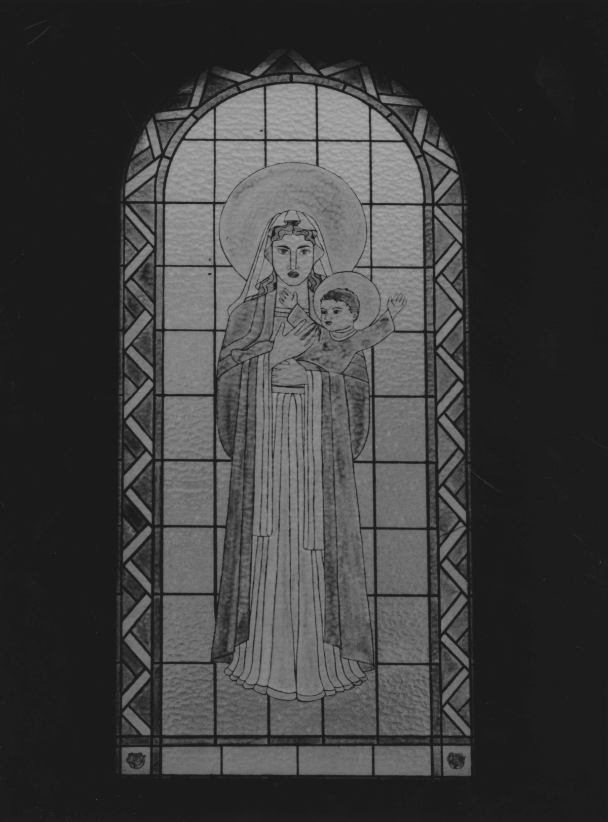 Madonna con Bambino (vetrata) - bottega toscana (sec. XX)