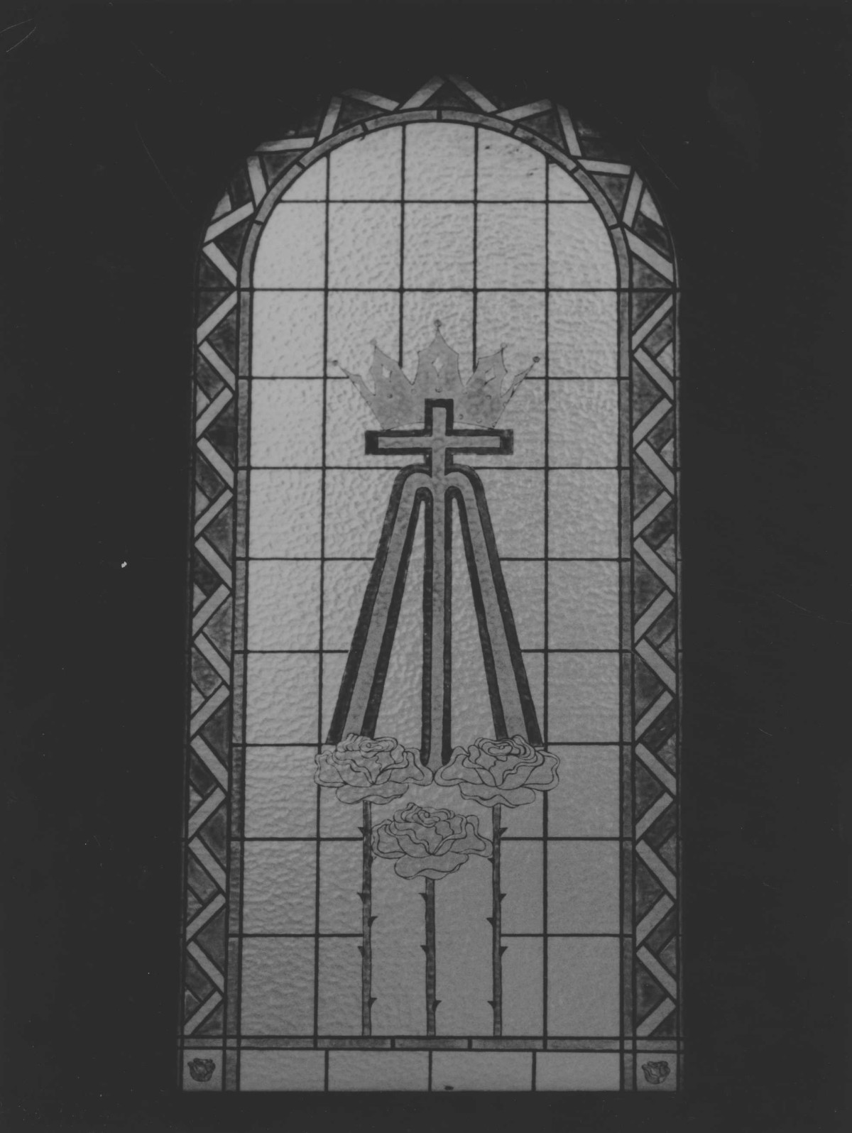 monogramma mariano (vetrata) - bottega toscana (sec. XX)