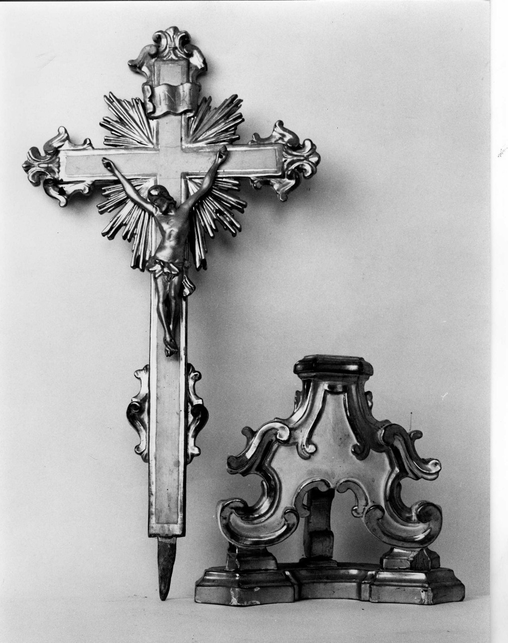 croce d'altare, insieme - bottega toscana (prima metà sec. XIX)