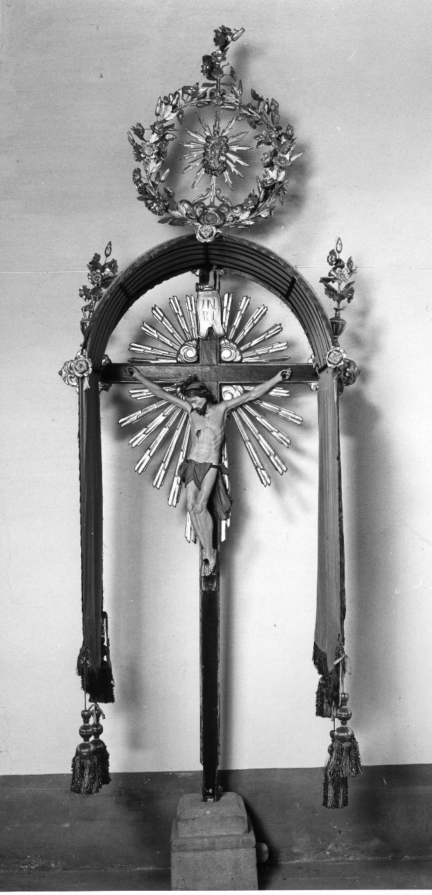 Cristo crocifisso (croce processionale, insieme) - bottega toscana (sec. XIX)