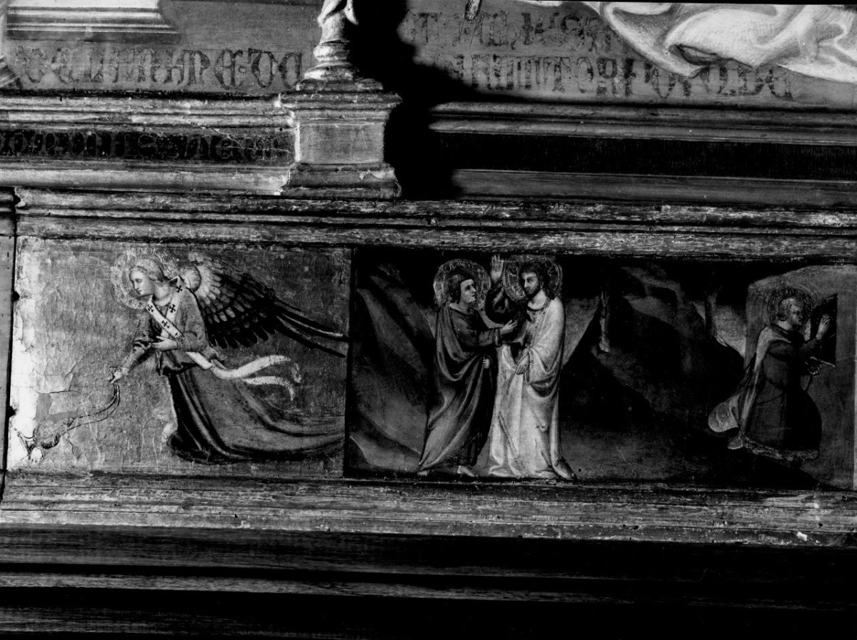 incredulità di San Tommaso, elemosina di San Nicola di Bari (dipinto, frammento) di Bicci di Lorenzo (secondo quarto sec. XV)