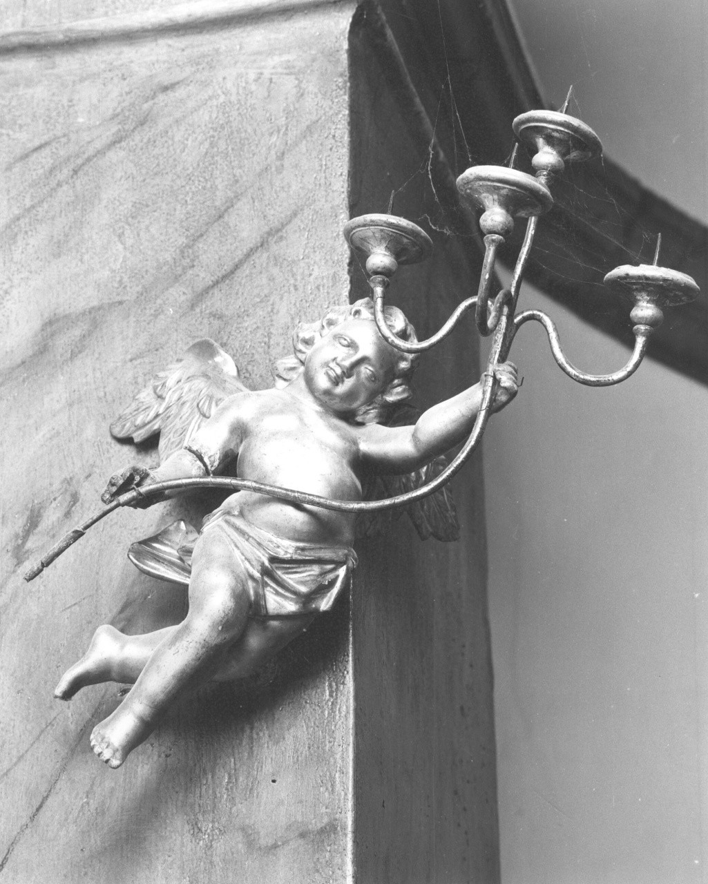 candelabro - a statuetta, serie - bottega toscana (sec. XVIII)