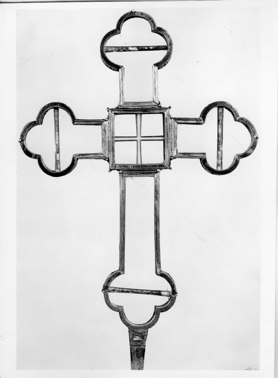reliquiario - a croce - bottega tosco-veneziana (fine/ inizio secc. XIII/ XIV)