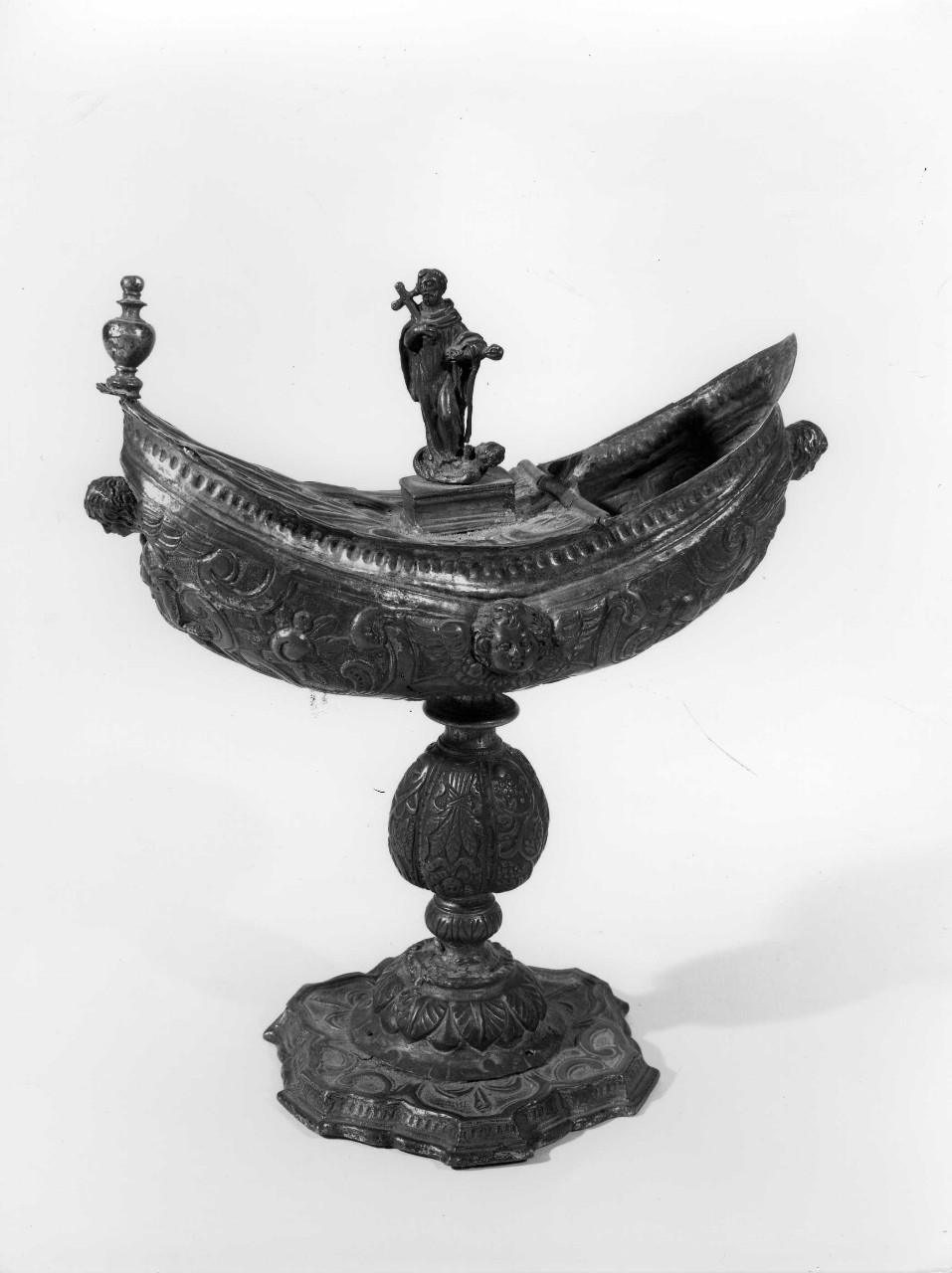 navicella portaincenso - a doppia valva, pendant - bottega milanese (sec. XVII)