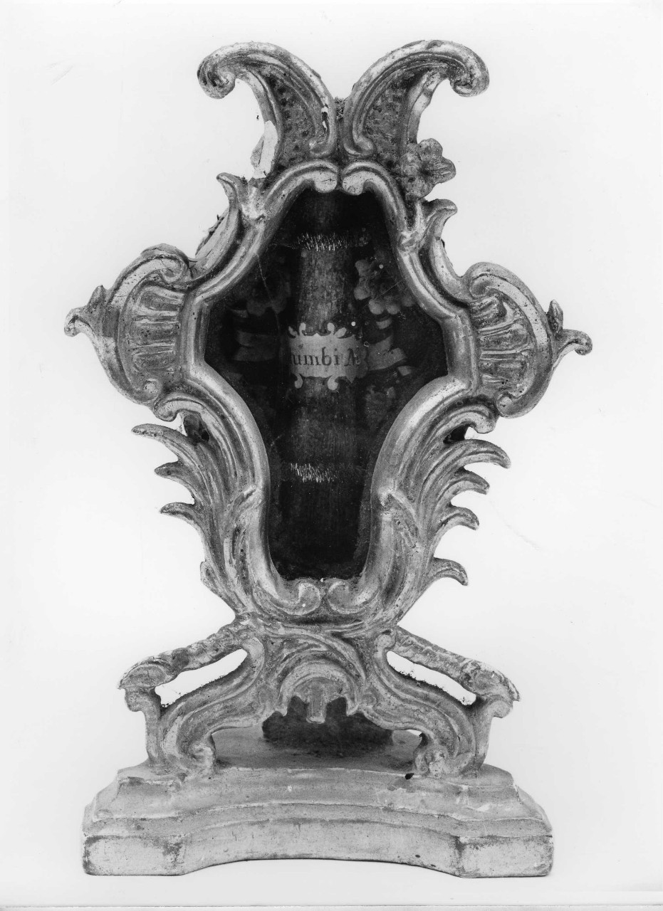 reliquiario a teca, coppia - bottega toscana (sec. XVIII)