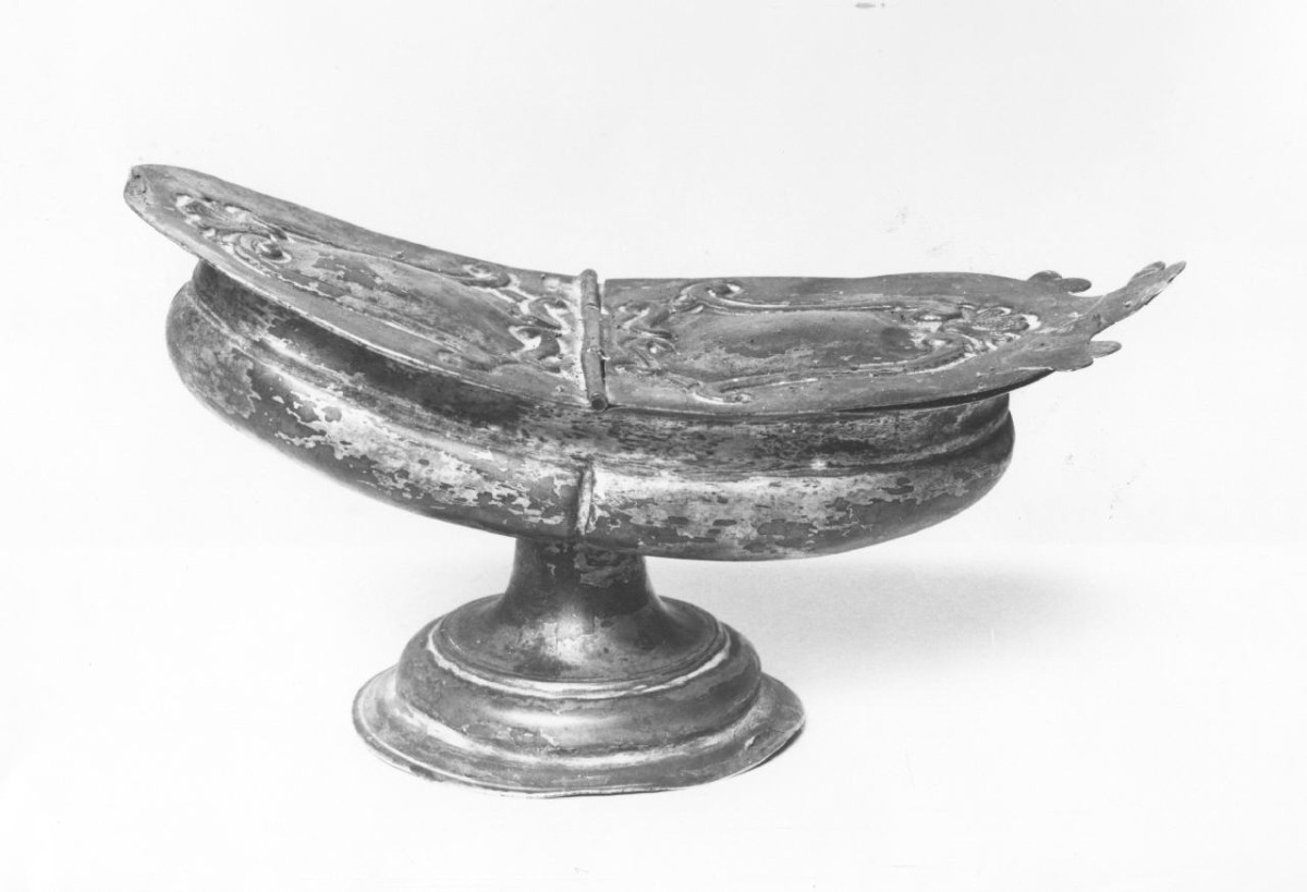 navicella portaincenso - a doppia valva - bottega toscana (sec. XIX)
