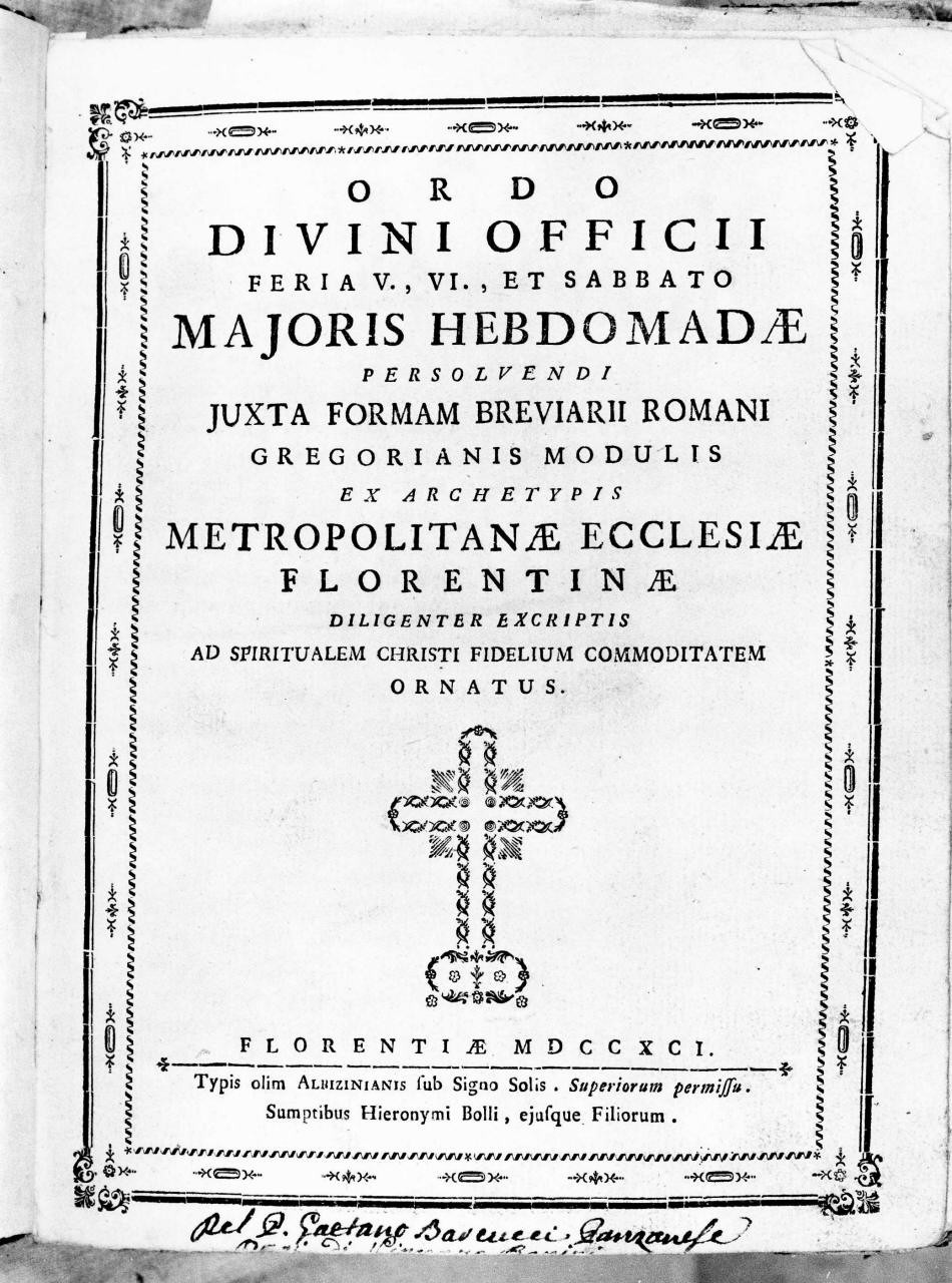croce (stampa) - ambito fiorentino (sec. XVIII)