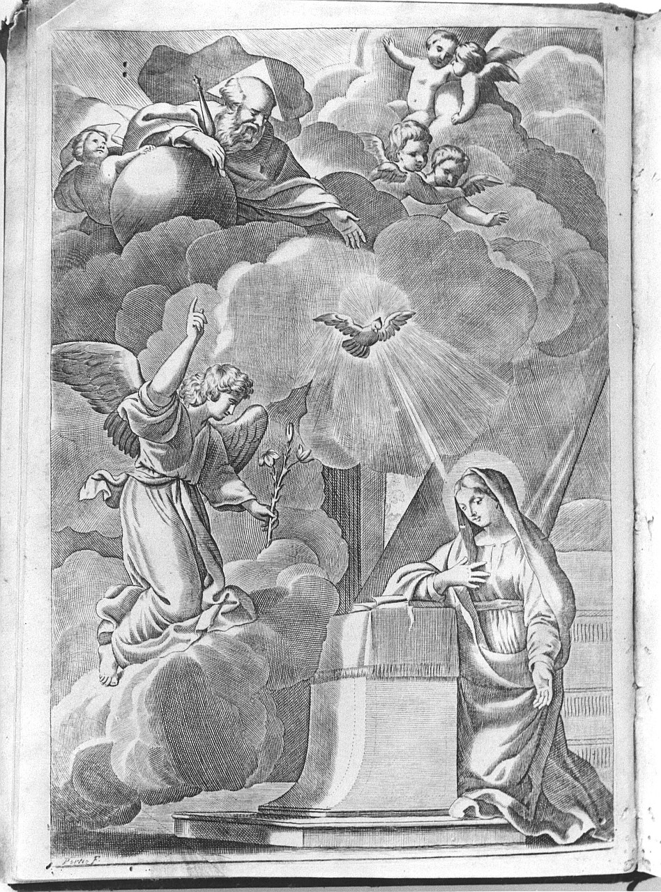 Annunciazione (stampa) di Portio Aniello (sec. XVIII)