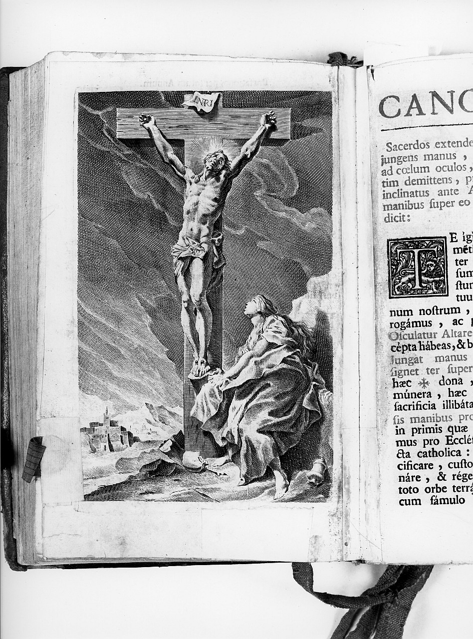 Cristo crocifisso con Santa Maria Maddalena (stampa) - ambito italiano (sec. XVIII)