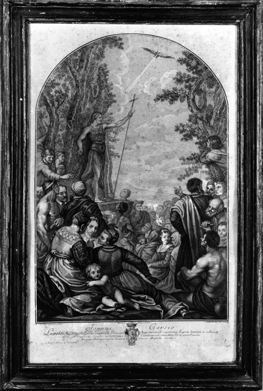 San Giovanni Battista indica Cristo alle turbe (stampa) di Cecchi Giovan Battista, Cresti Domenico detto Passignano (sec. XVIII)