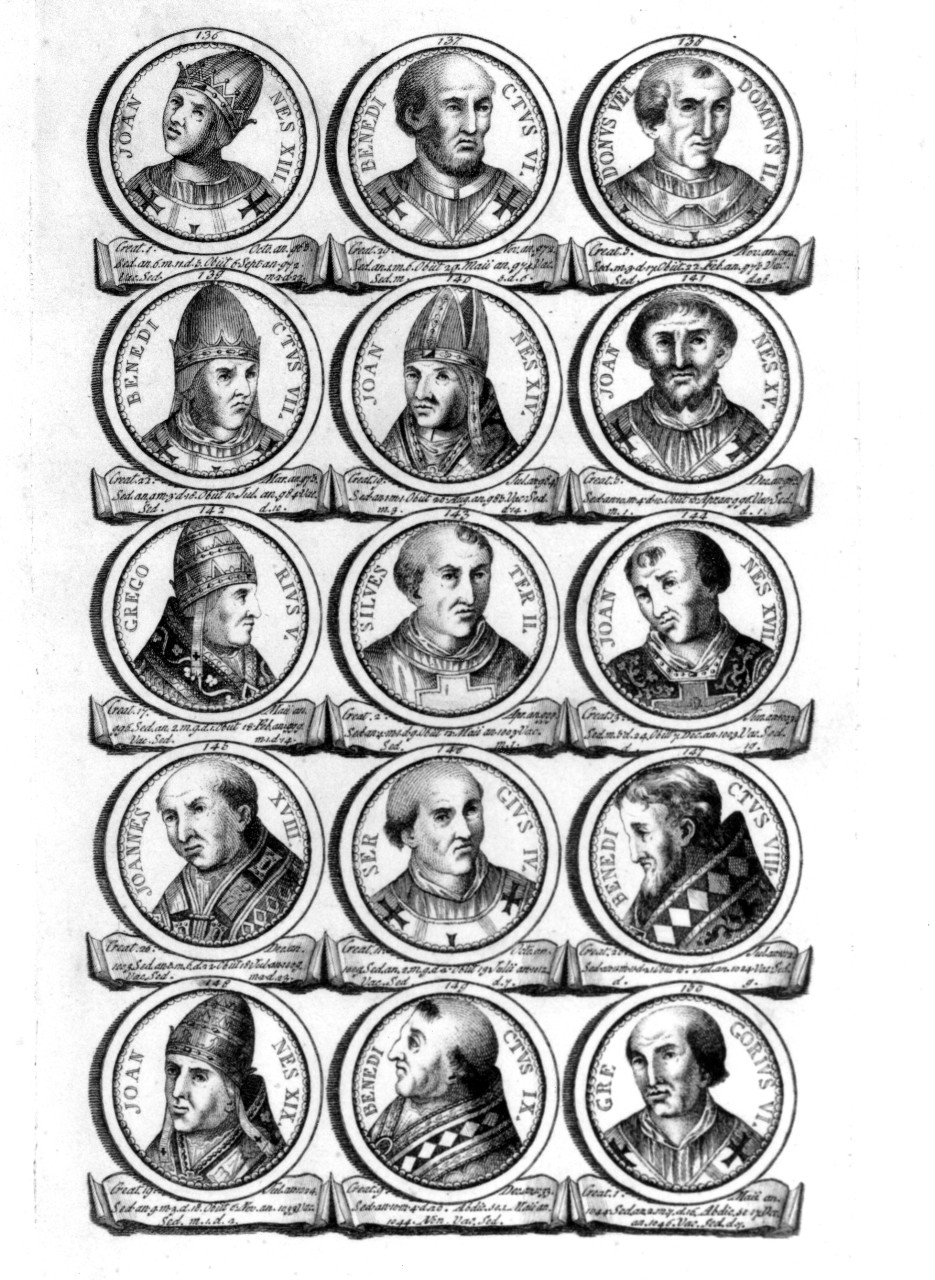 ritratti di pontefici (stampa, serie) di Coppa Stefano (sec. XVIII)