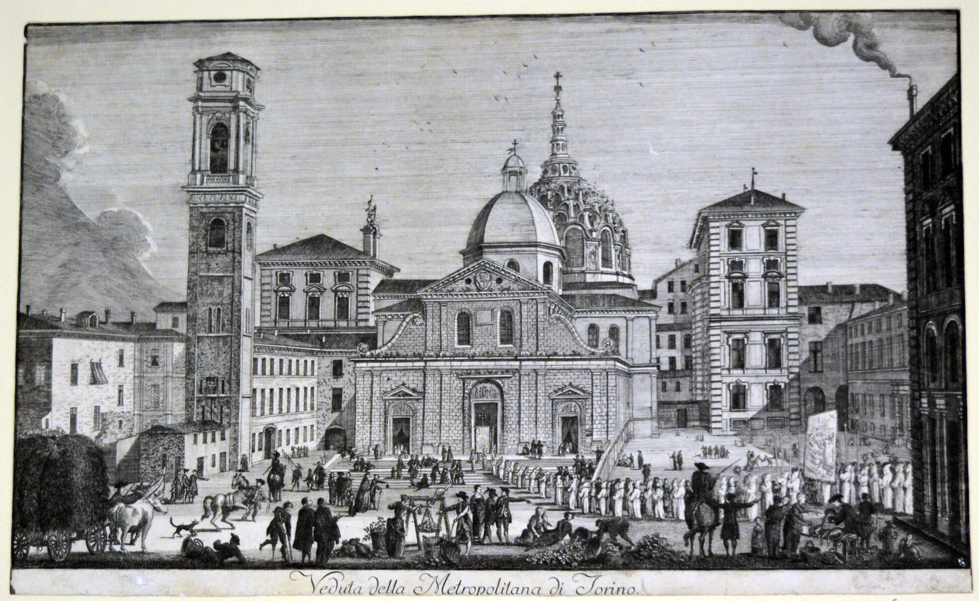 veduta della Chiesa Cattedrale di San Giovanni Battista in Torino (stampa tagliata) di Sclopis del Borgo Ignazio (terzo quarto sec. XVIII)