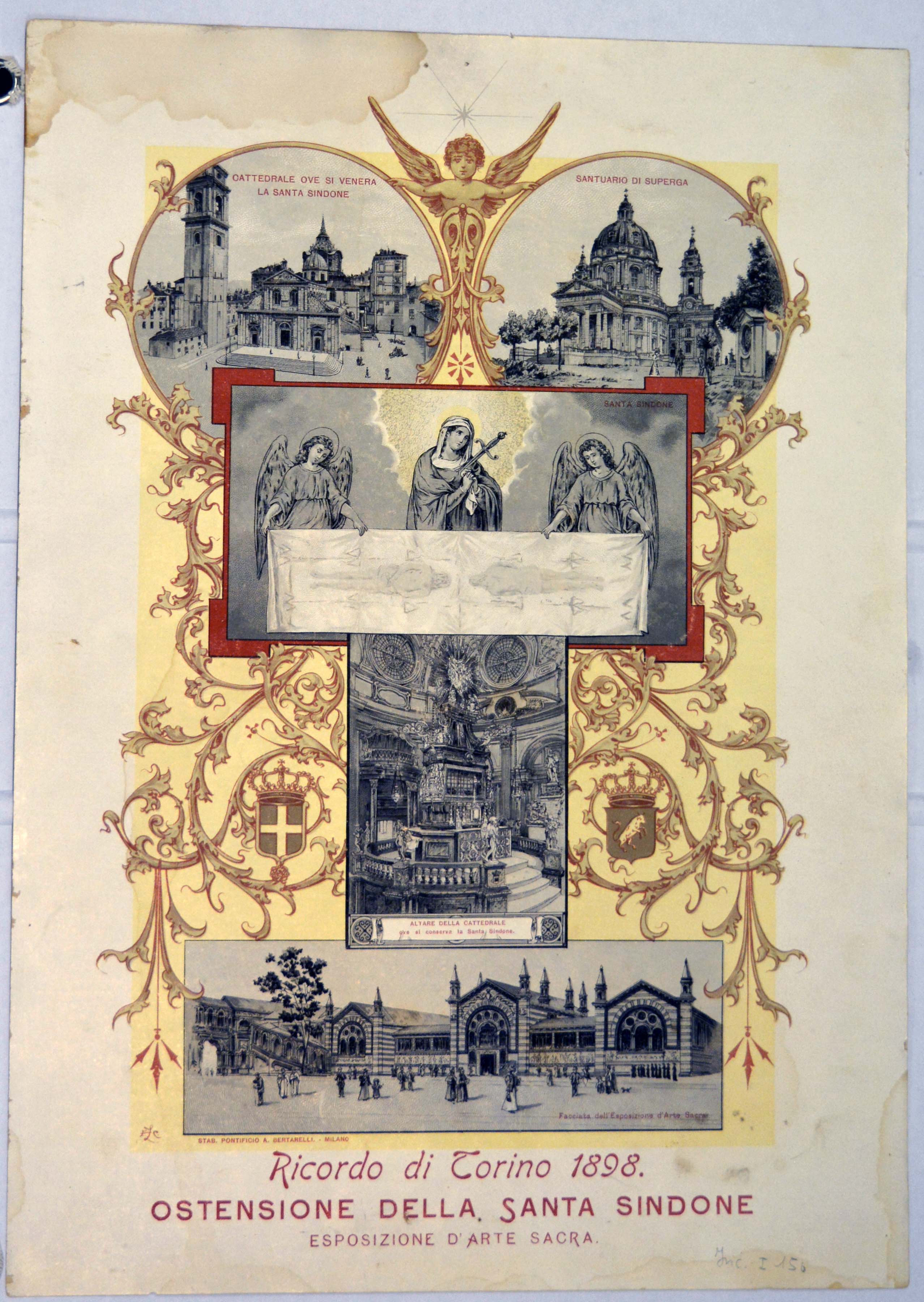 Ricordo di Torino 1898. Ostensione della Santa Sindone. Esposizione d'Arte Sacra (stampa) - ambito italiano (fine sec. XIX)