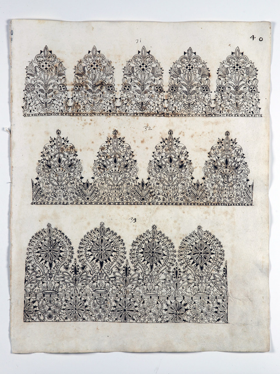 modelli di merletti (disegno) di Samarco Giovanni Alfonso (attribuito) (sec. XVII)
