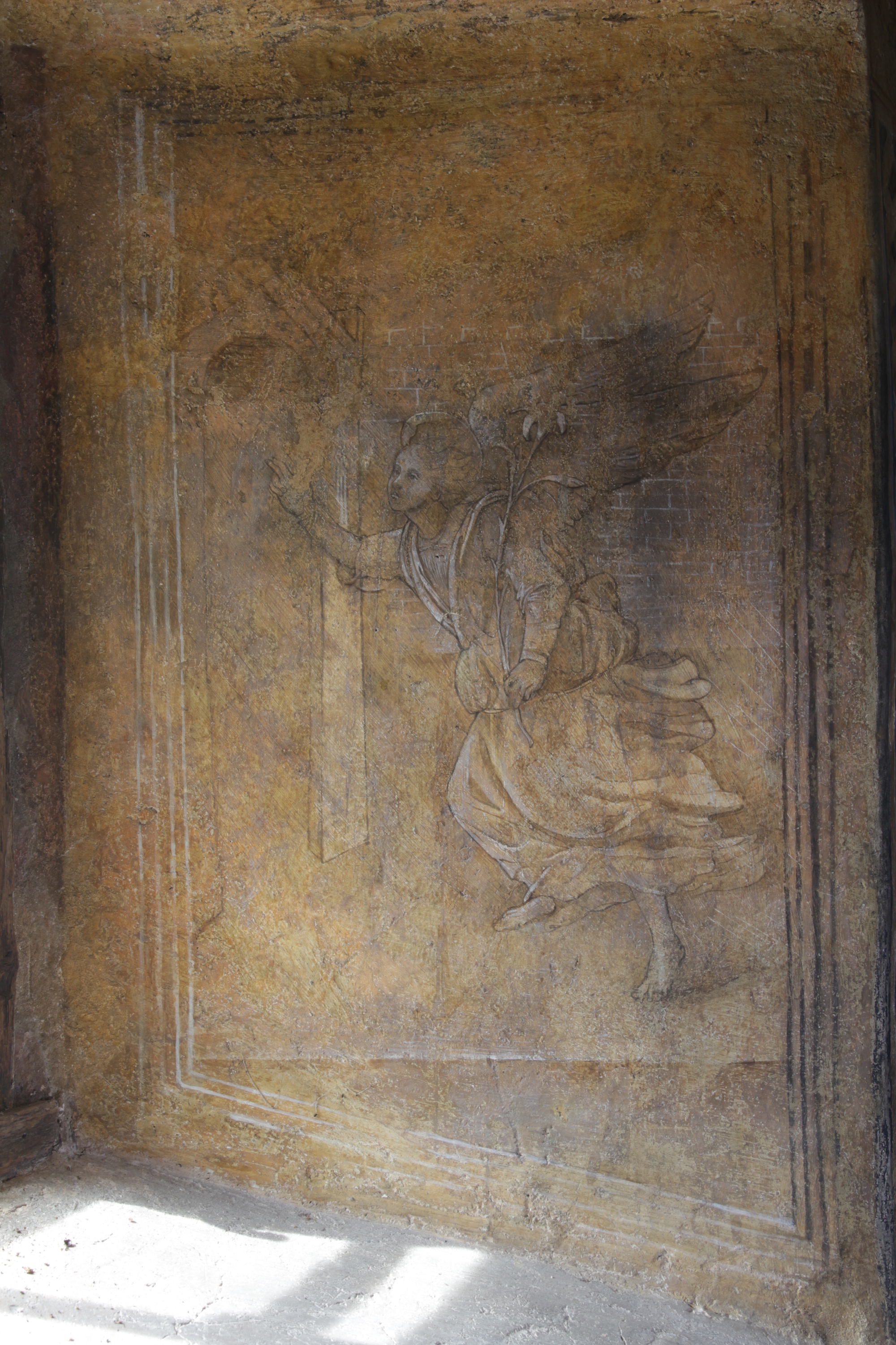 angelo annunciante (dipinto, ciclo) - ambito abruzzese, ambito fiorentino (primo quarto XVI)
