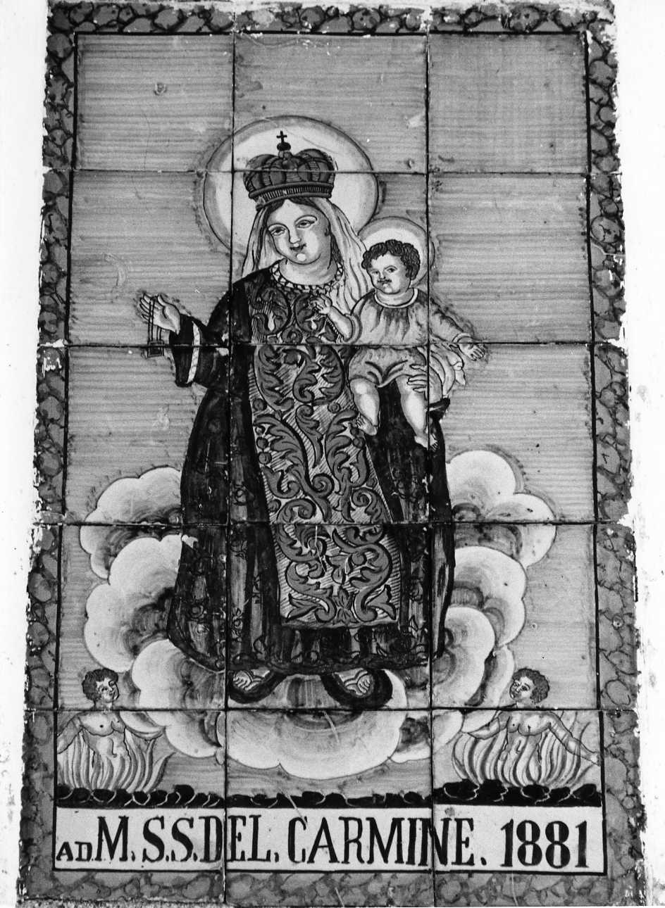 Madonna del Carmine e anime del Purgatorio (dipinto) - bottega molisana (sec. XIX)