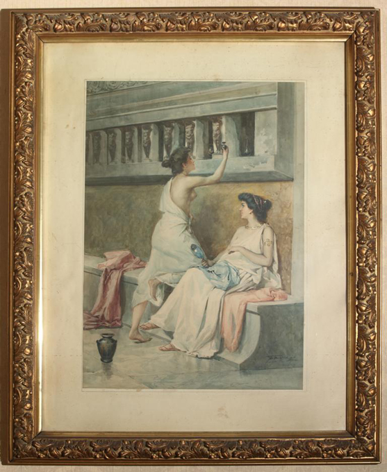Ancelle al bagno, Donne al bagno (dipinto) di De Maria Francesco - ambito napoletano (XIX - XX)