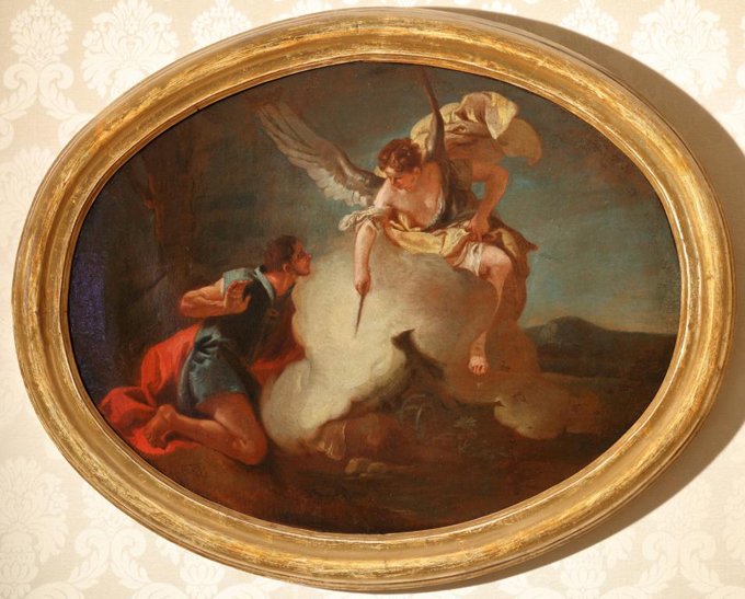 Gedeone al desco, Gedeone e l'angelo (dipinto) - ambito italiano (XVII)