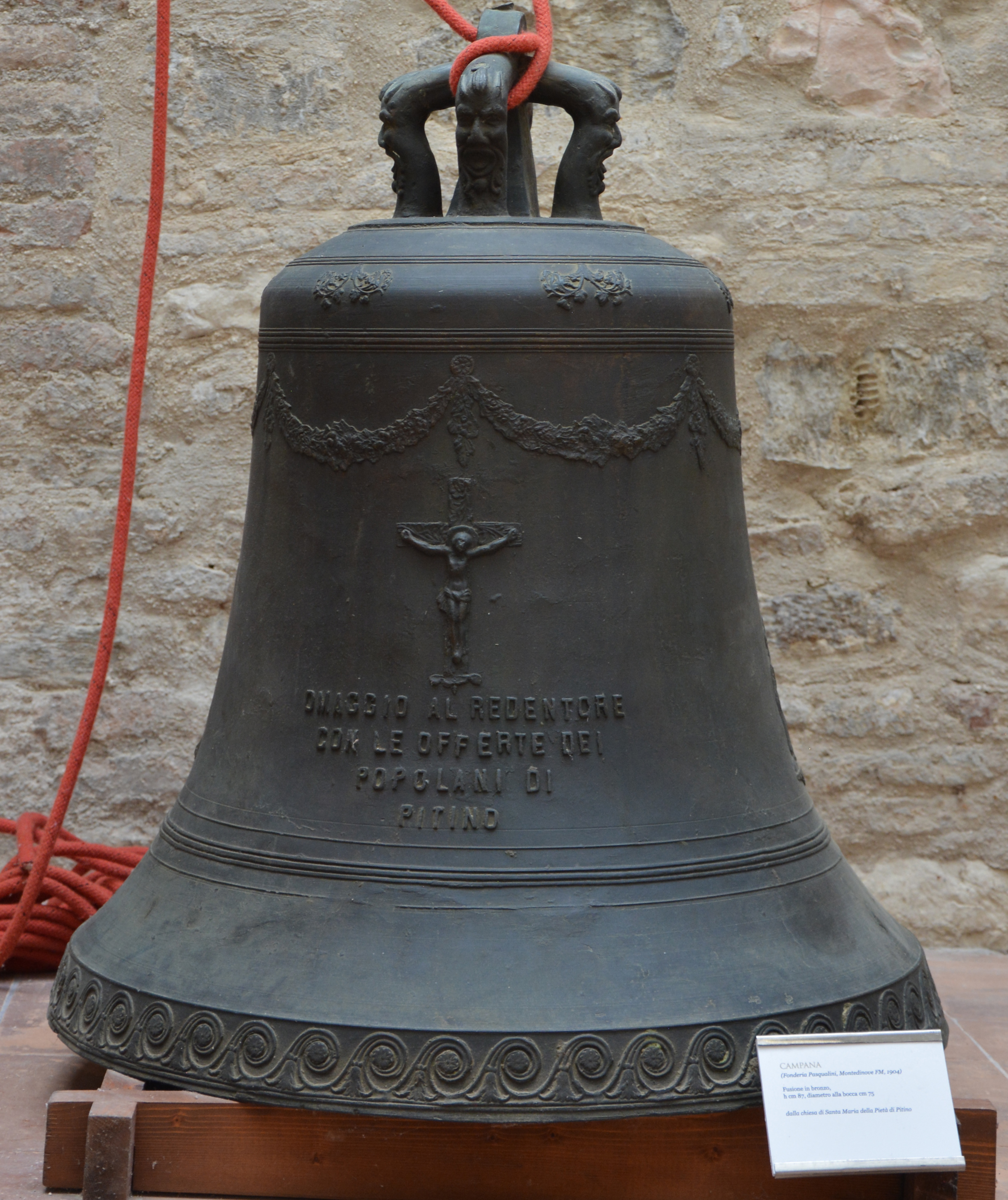 campana, opera isolata di Antica premiata fonderia Marchegiana Pasqualini e Figli (officina) (XX)