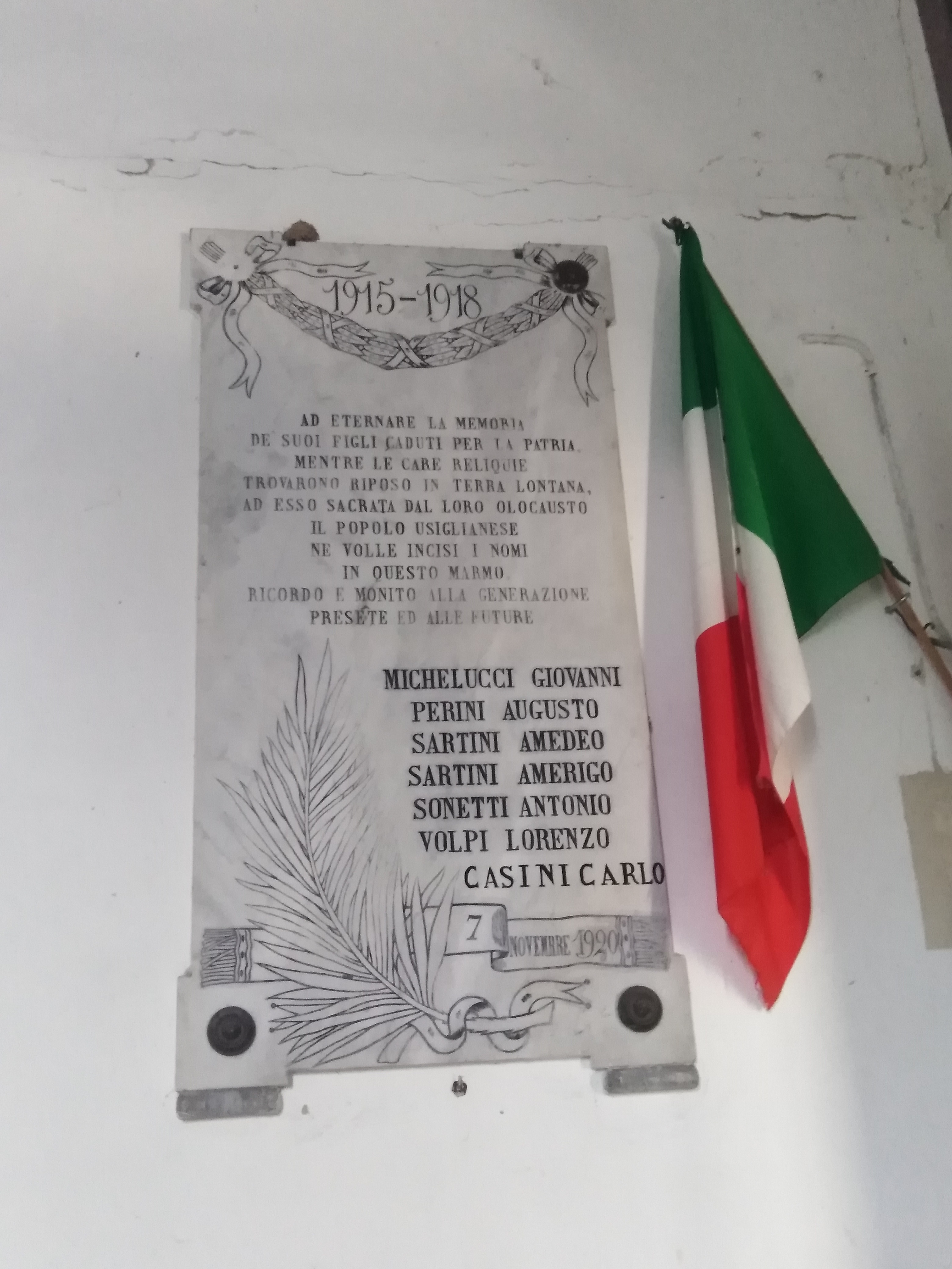 lapide commemorativa ai caduti - ambito toscano (prima metà sec. XX)