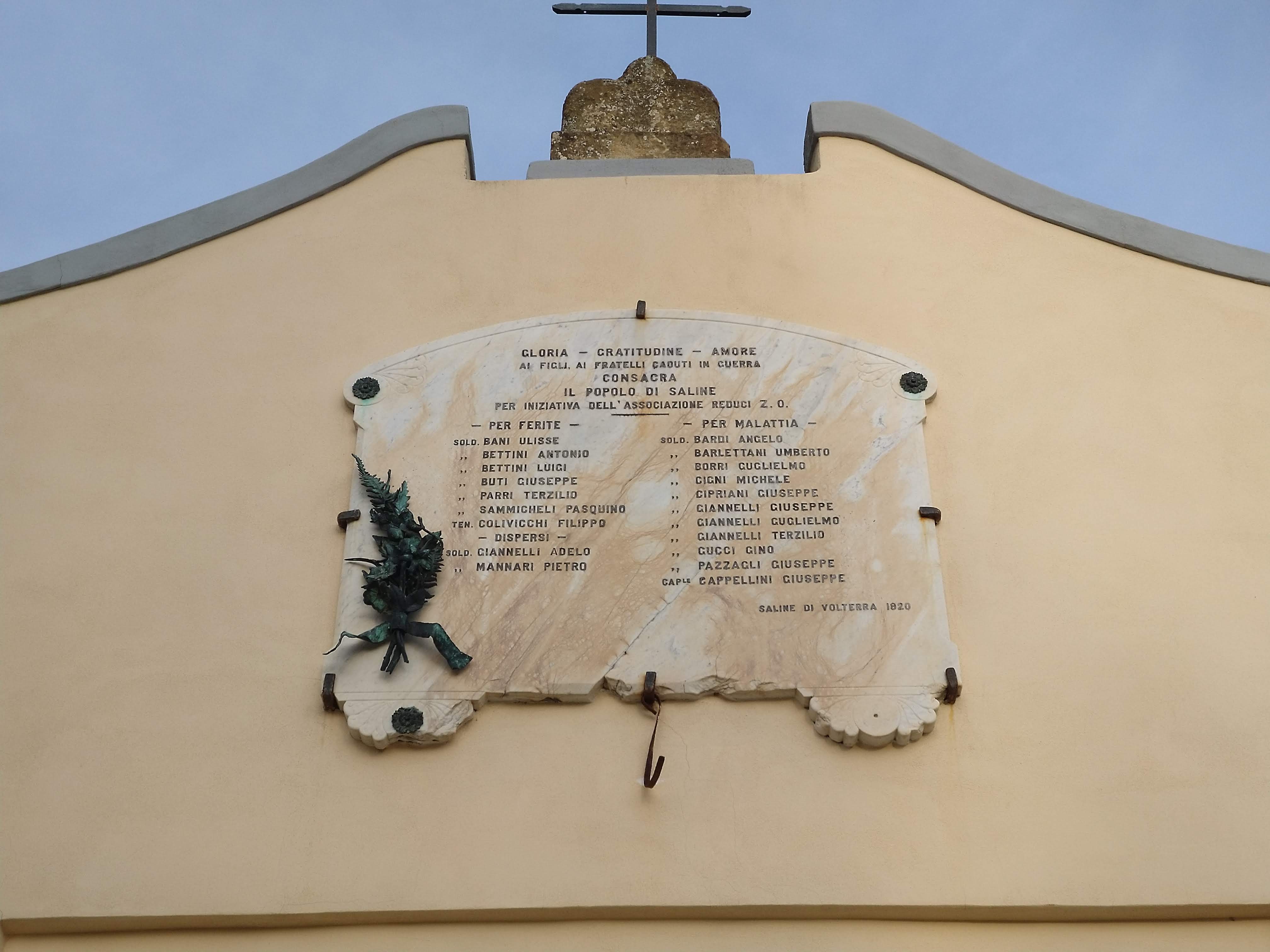 lapide commemorativa ai caduti - ambito toscano (prima metà sec. XX)