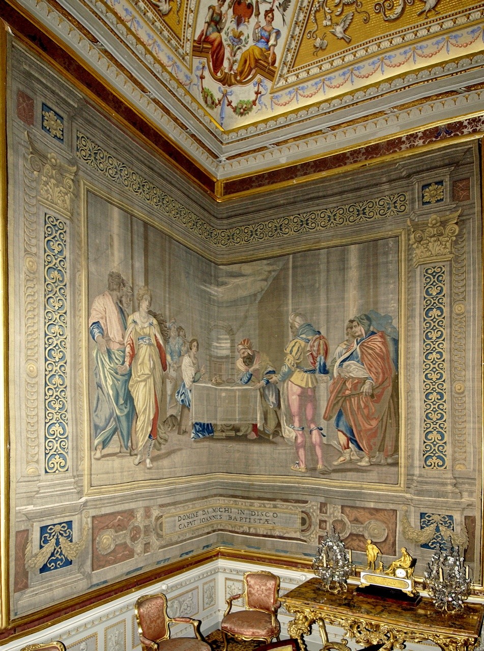 Salome con la testa di San Giovanni Battista sul piatto (arazzo) - manifattura fiorentina (seconda metà sec. XVII)