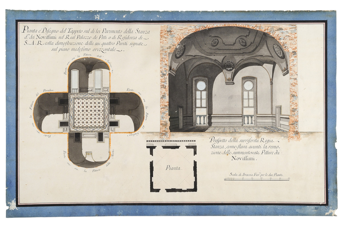 salone dei Novissimi a Palazzo Pitti (disegno) - ambito fiorentino (fine/ inizio secc. XVIII/ XIX)