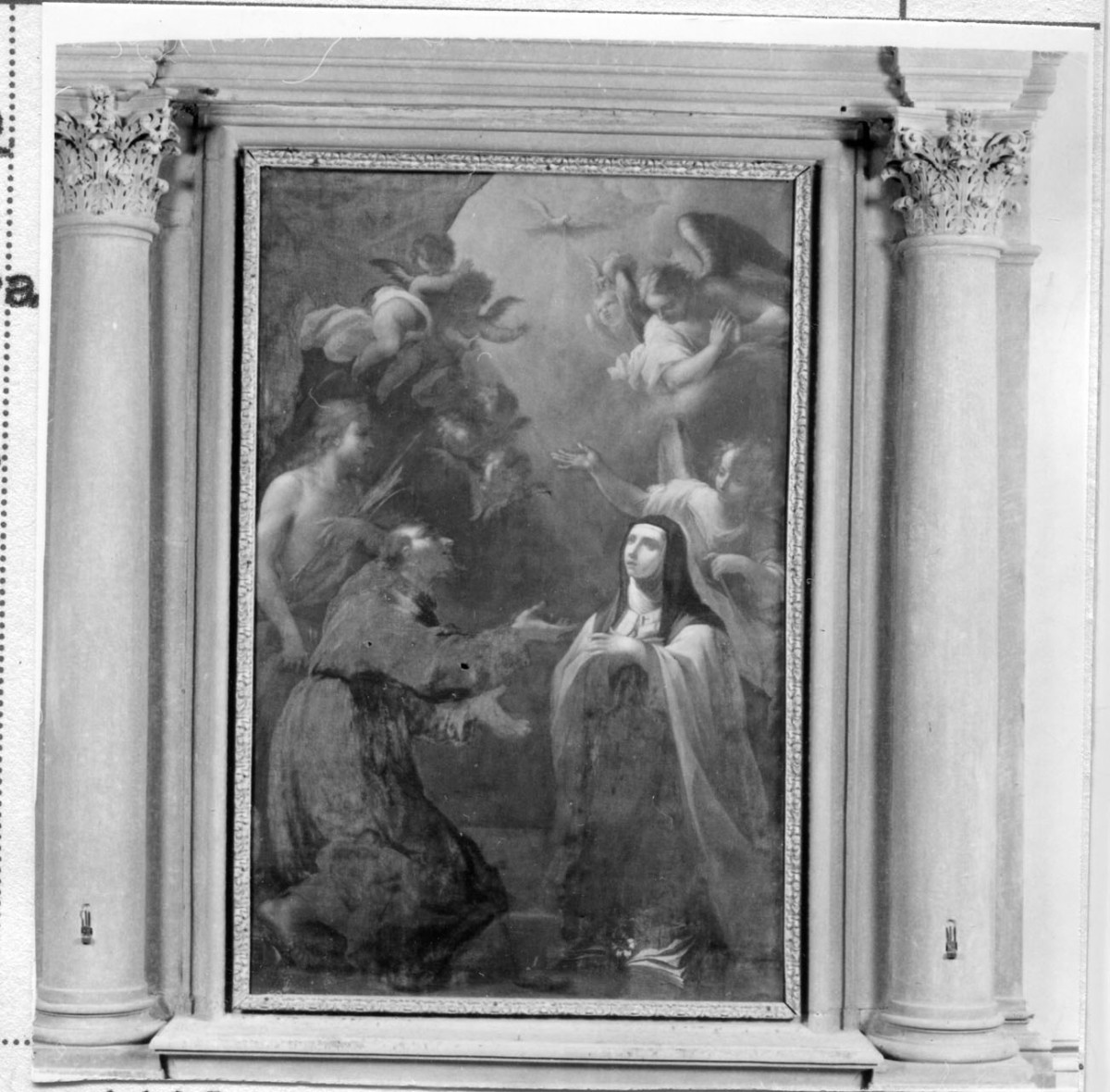 Santa Teresa d'Avila, San Francesco d'Assisi, San Sebastiano (dipinto) di Sagrestani Giovanni Camillo (sec. XVIII)