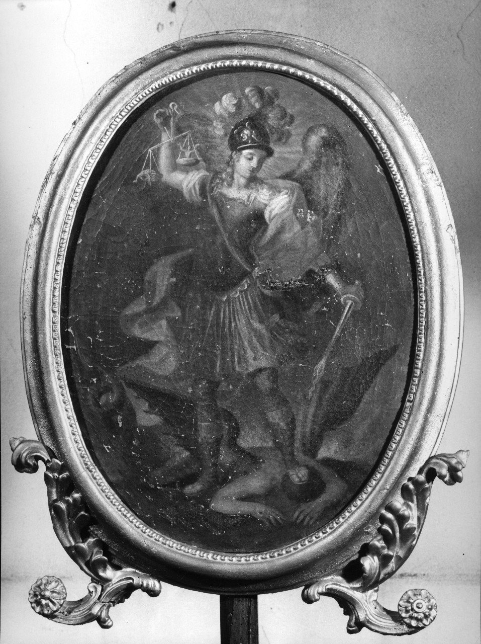 San Michele Arcangelo schiaccia il demonio (dipinto) - ambito toscano (sec. XVIII)