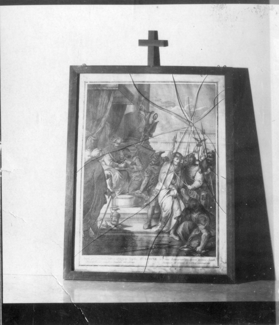 stazione I: Gesù condannato a morte (stampa, serie) di Baratti Antonio, Zugno Francesco (sec. XVIII)