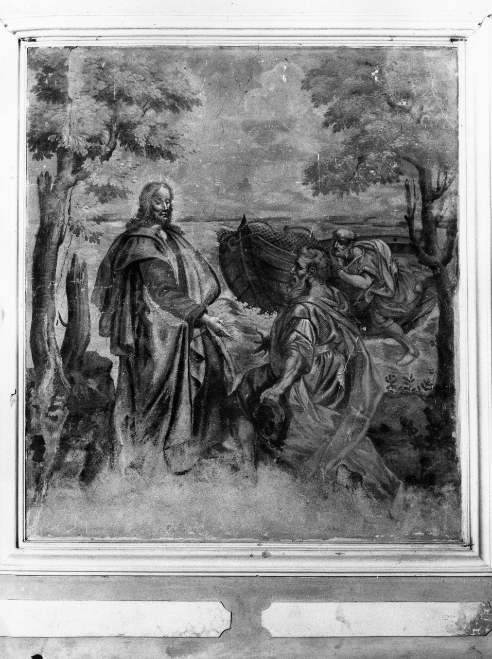 Cristo predica dalla barca di San Pietro (dipinto) - ambito toscano (sec. XVIII)