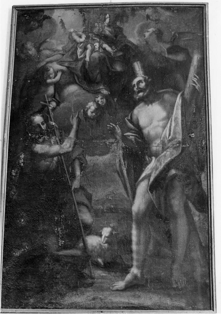 Madonna in gloria tra San Giovanni Battista e Sant'Andrea (dipinto) - ambito pistoiese (sec. XVII)