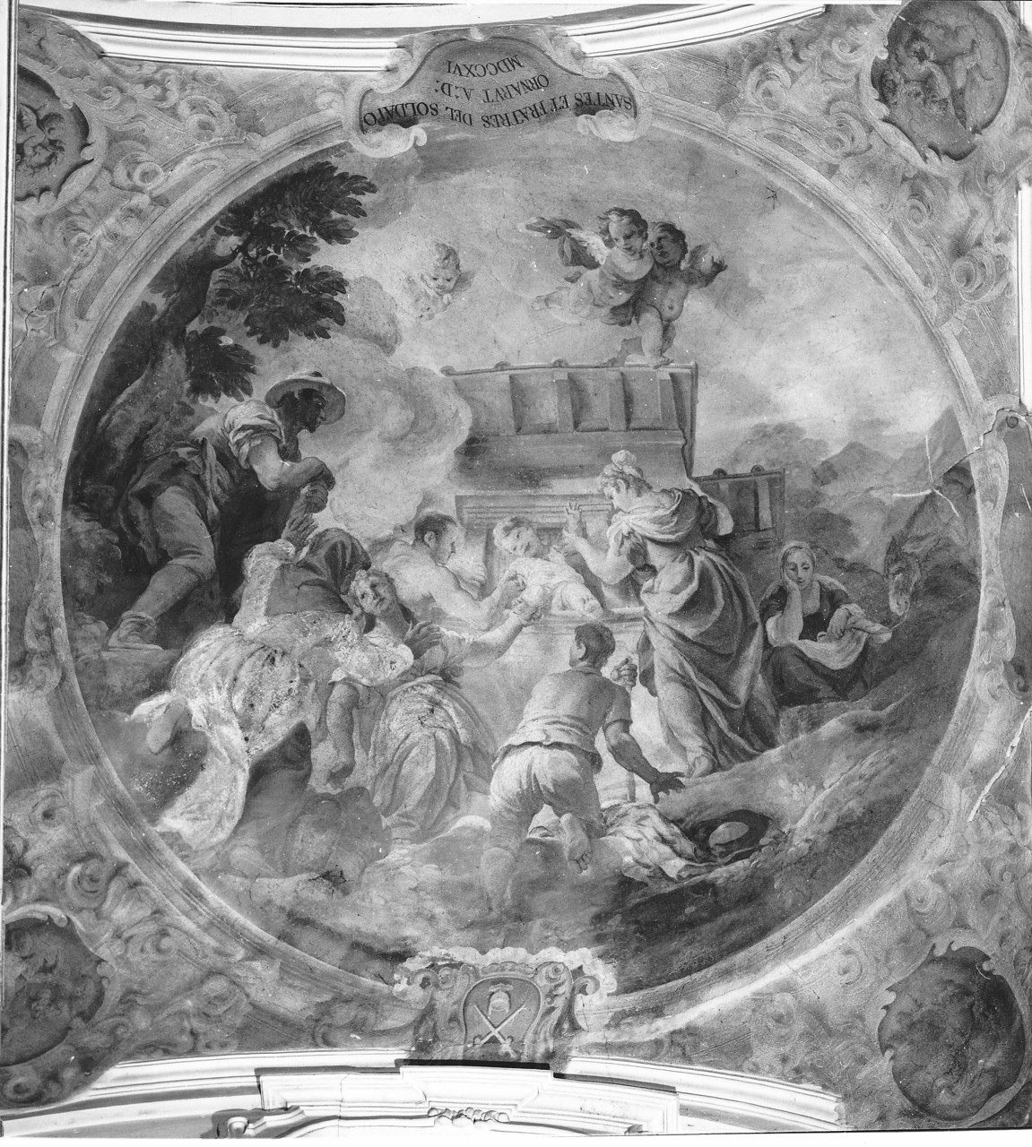 Il miracolo del bambino caduto dal giumento (dipinto) di Lapi NiccolÃ² Francesco (sec. XVIII)