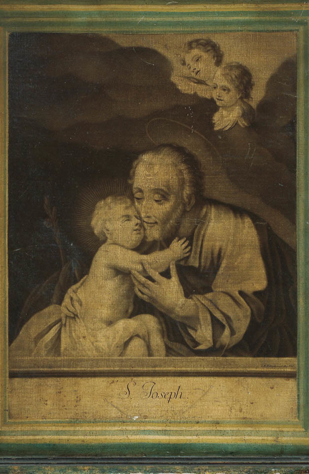 San Giuseppe e Gesù Bambino (stampa) di Vindel Augusto (metà sec. XVIII)