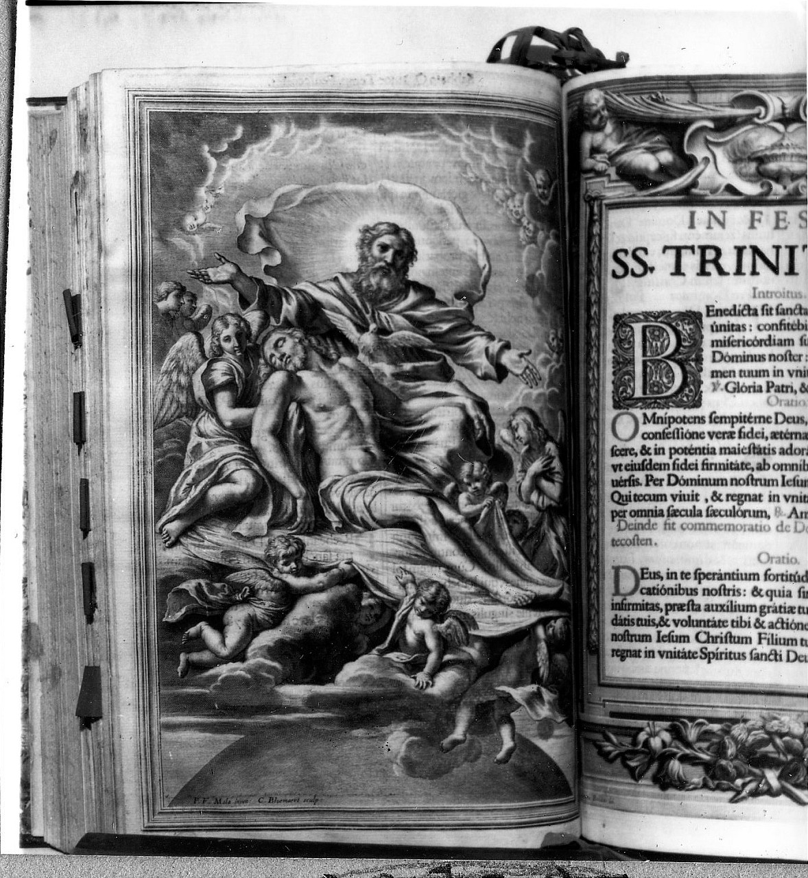 Trinità e angeli (stampa) di Bloemaert Cornelis (sec. XVII)
