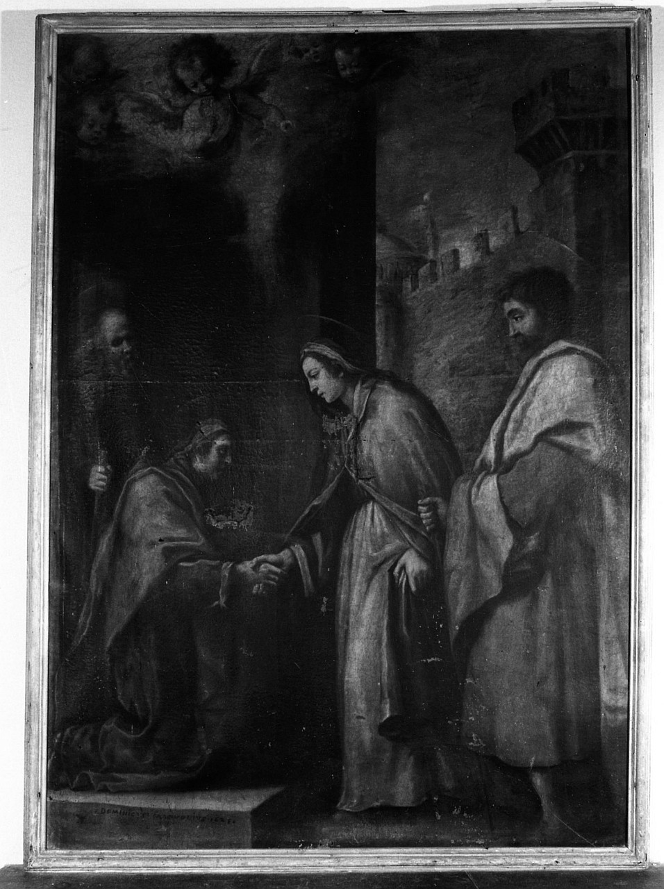 visitazione (dipinto) di Masuoli Domenico (sec. XVII)