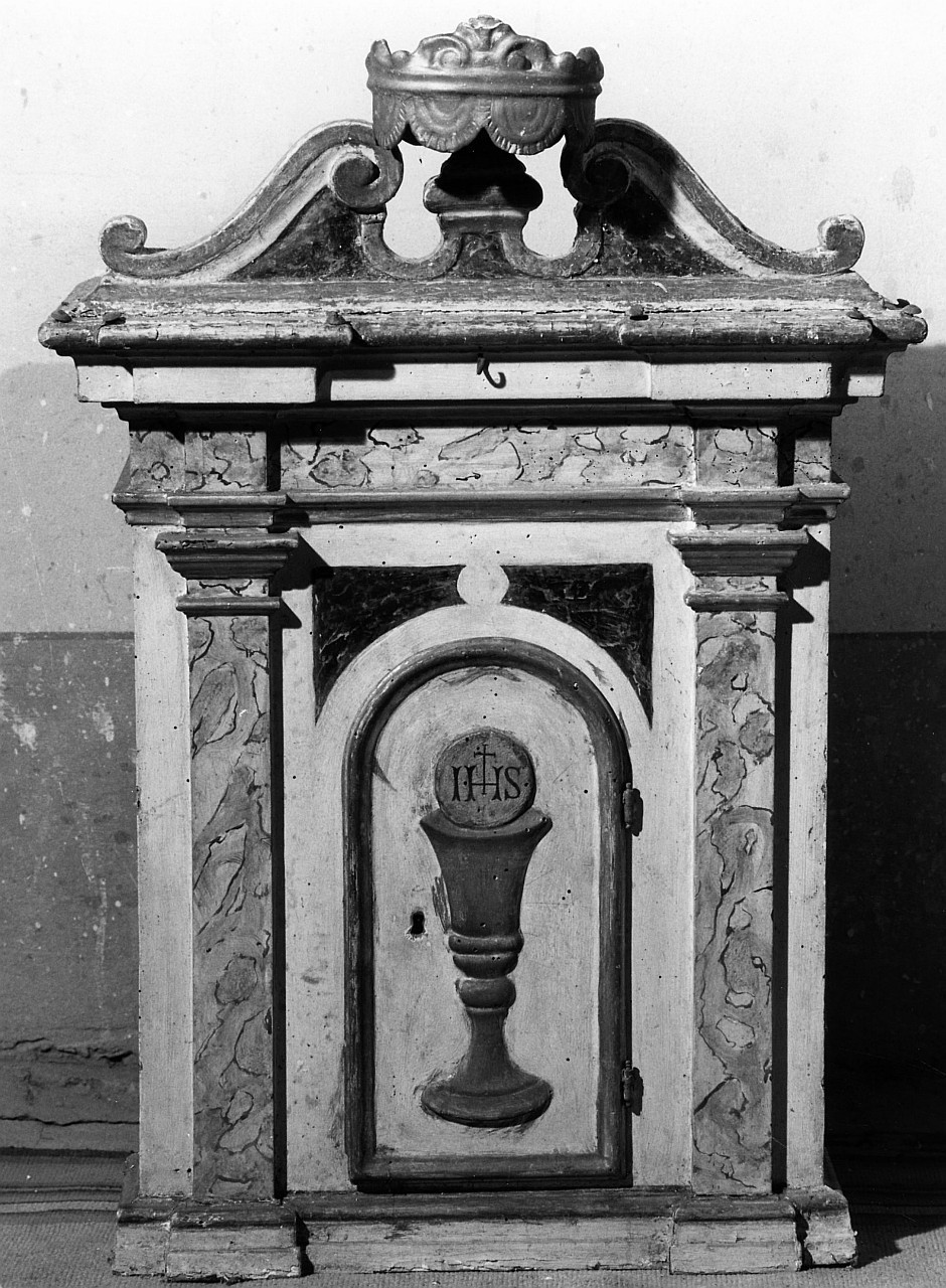 calice eucaristico (tabernacolo - a frontale architettonico) - bottega toscana (fine sec. XVIII)