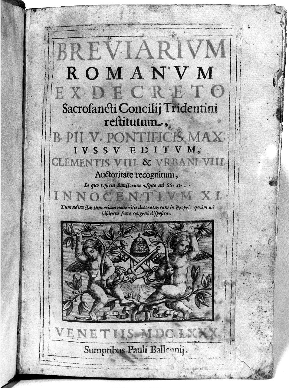 angeli con simboli della Chiesa di Roma (stampa) - ambito veneto (sec. XVII)
