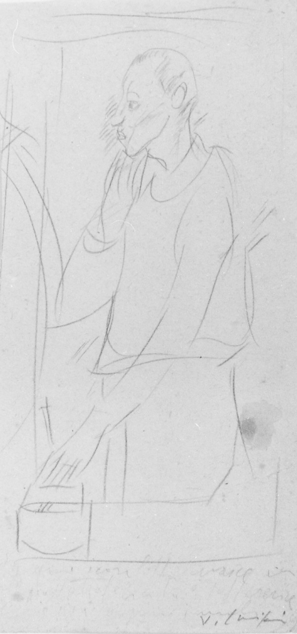 figura maschile (disegno) di Carmignani Virgilio (sec. XX)
