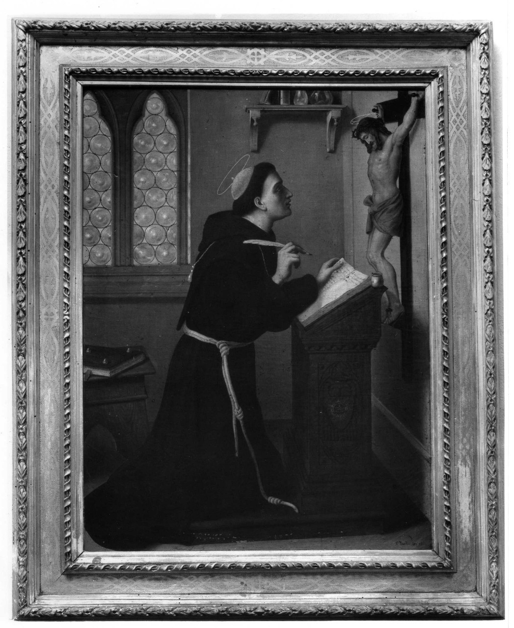 San Bonaventura in preghiera (dipinto) di De Rodhen Alberto (sec. XIX)