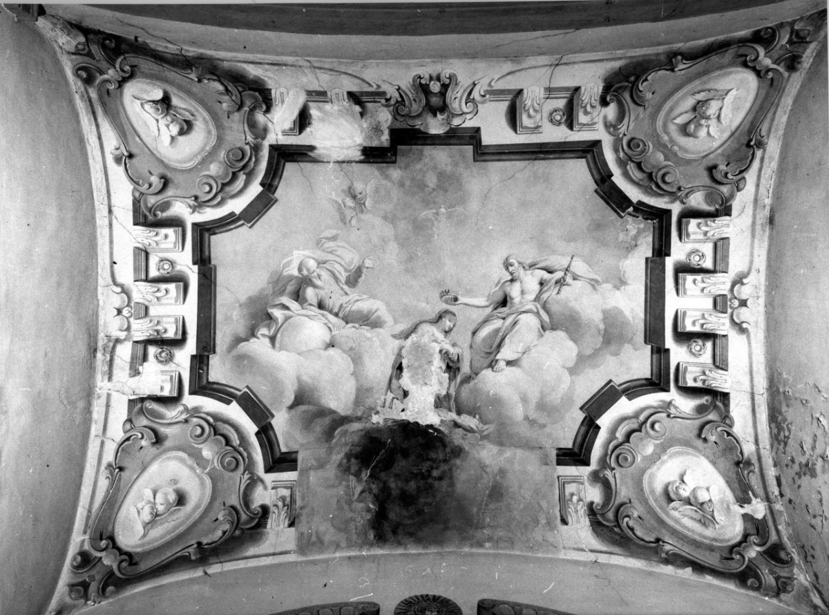 incoronazione di Maria Vergine (dipinto murale) - scuola fiorentina (sec. XVIII)