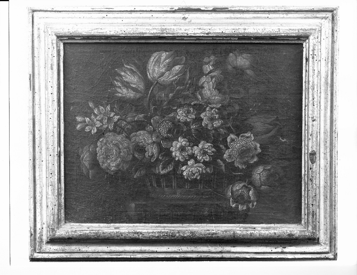 paniera di vimini con fiori (dipinto) - ambito fiorentino (fine sec. XVII)