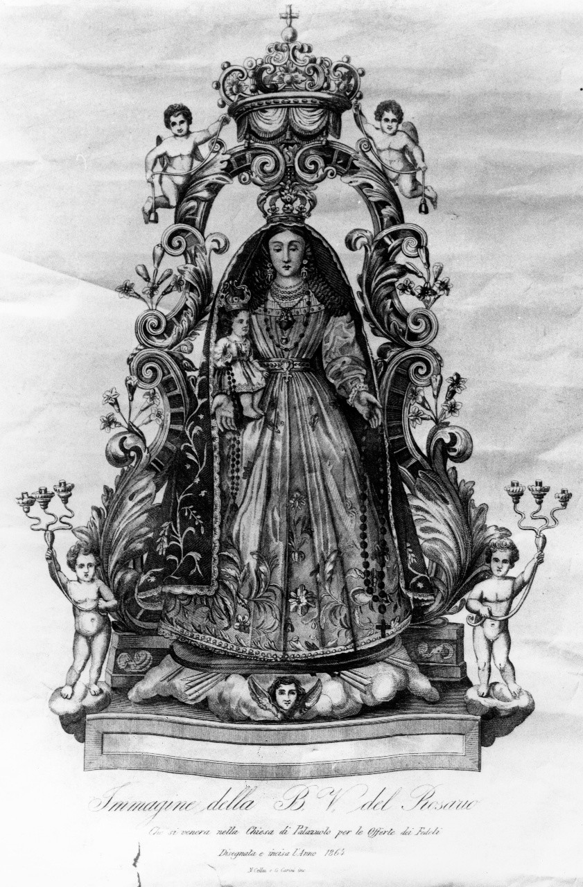 Madonna con Bambino (stampa) di Cellai NiccolÃ², Carini (sec. XIX)