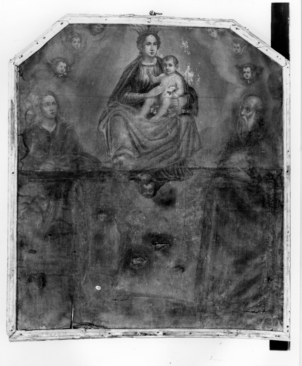 Madonna con Bambino con Sant'Antonio Abate e Santa Caterina (dipinto) - ambito toscano (sec. XVIII)