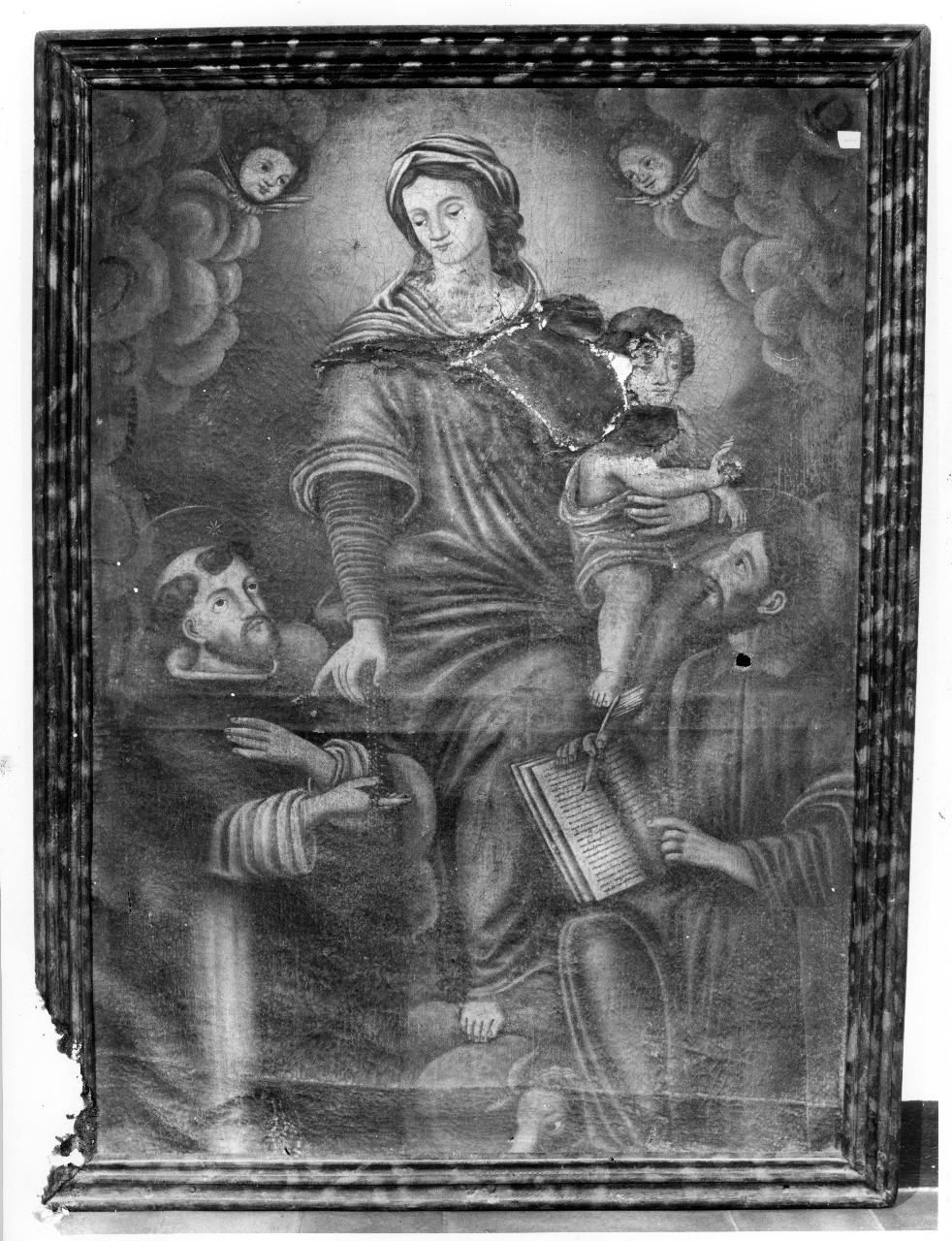 Madonna con Bambino con San Domenico e San Luca (dipinto) - bottega toscana (sec. XVIII)