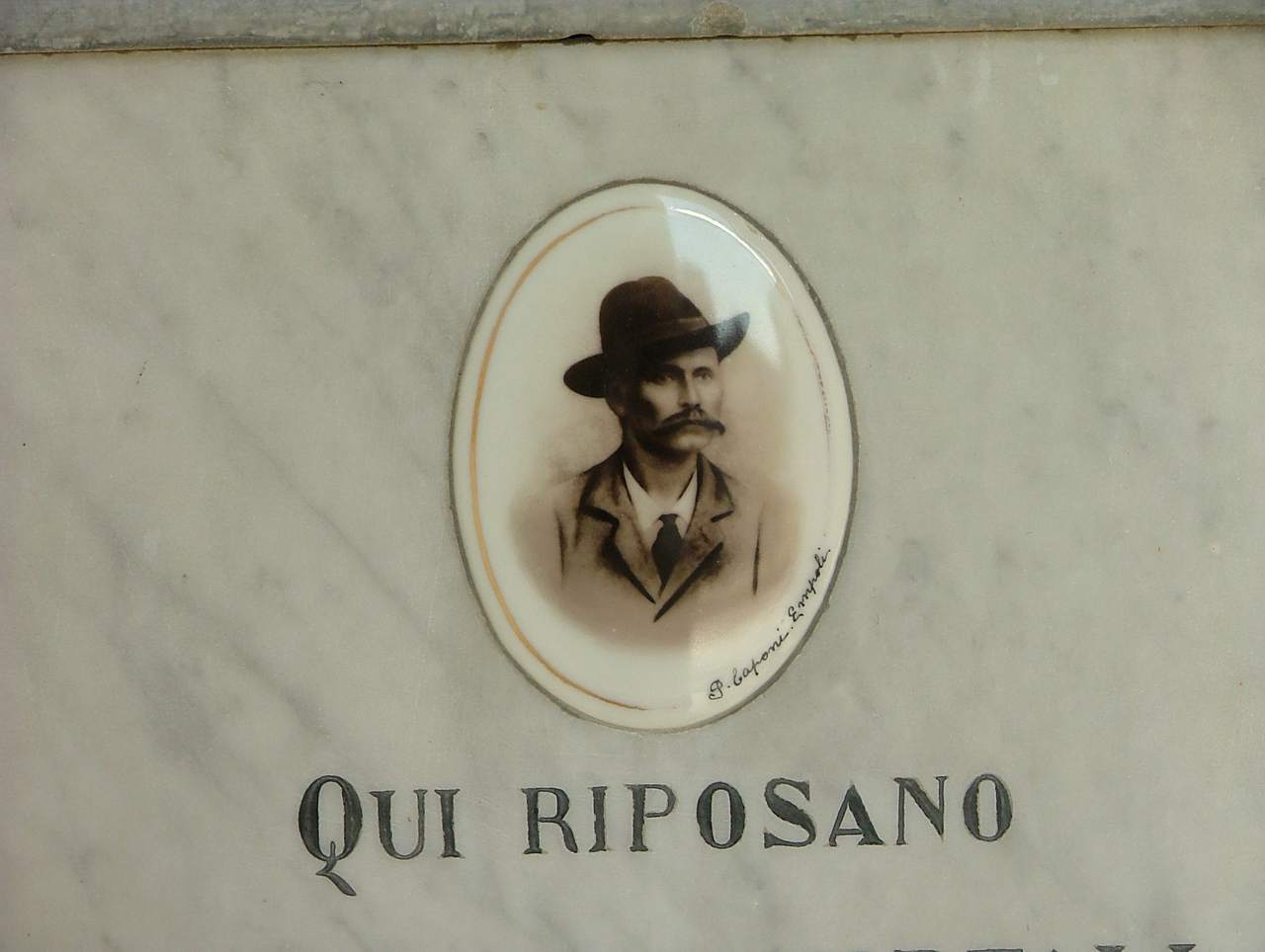 Ritratto di Antonio Alfaroli (fotosmaltografia) di Caponi Pietro - manifattura toscana (secc. XIX/ XX)