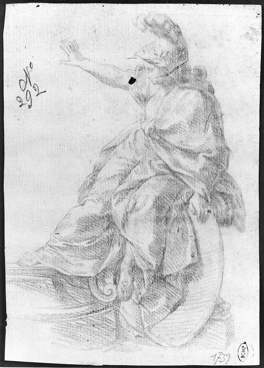 figura femminile allegorica (disegno) di Ansaldi Innocenzo (sec. XVIII)