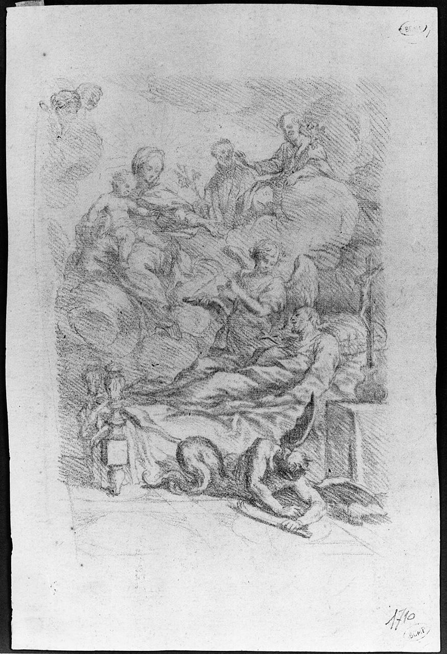 morte di un Santo (disegno) di Ansaldi Innocenzo (sec. XVIII)