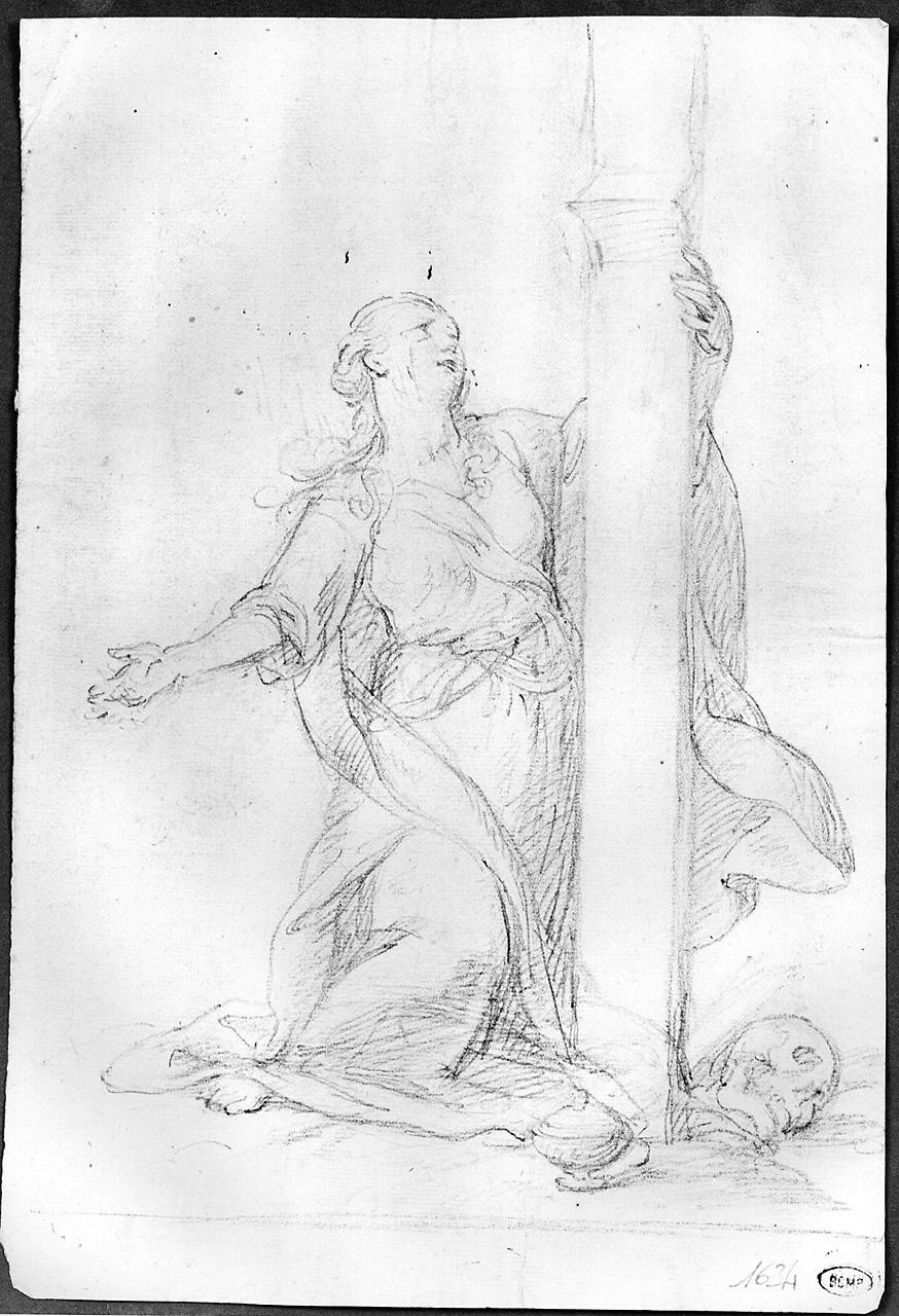 Santa Maria Maddalena ai piedi di Cristo crocifisso (disegno) di Ansaldi Innocenzo (sec. XVIII)
