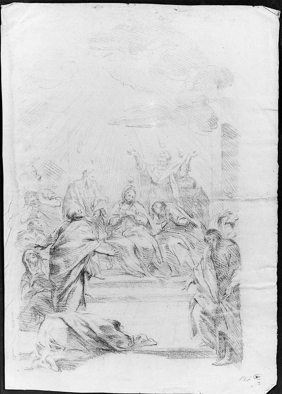 Pentecoste (disegno) di Ansaldi Innocenzo (sec. XVIII)